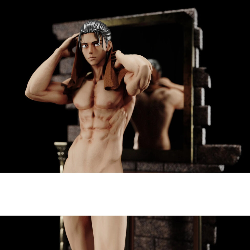 Eren Yeager figure towel on X (formerly Twitter)