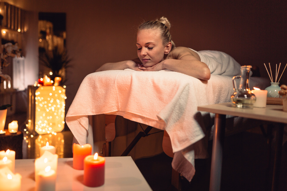 spa massage concept with woman