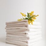 stacked white towels
