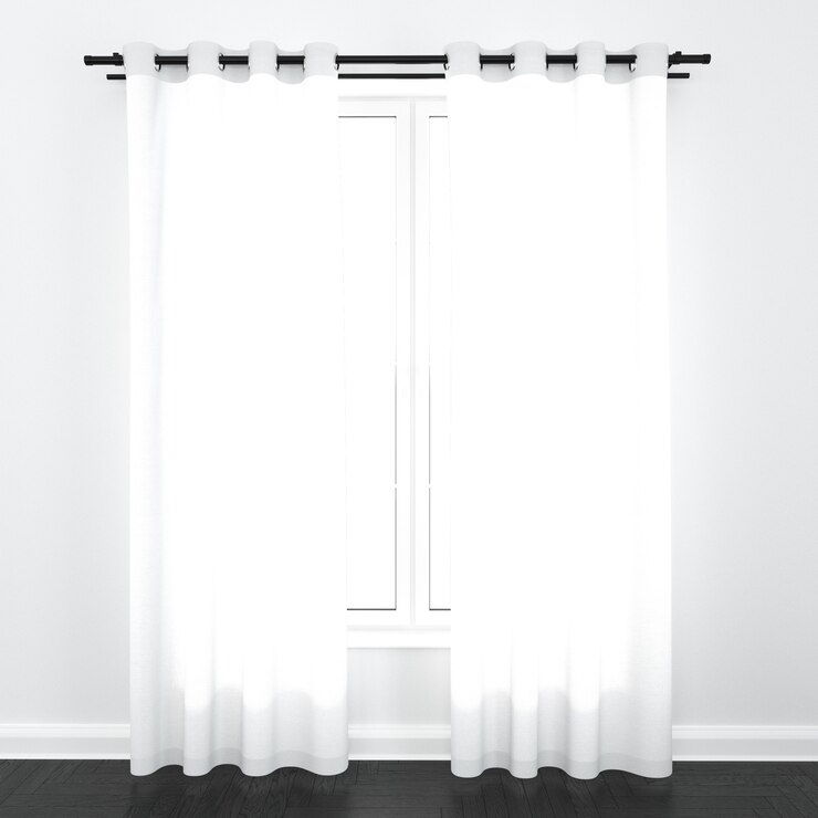 Decoration with white Double Curtain Rods