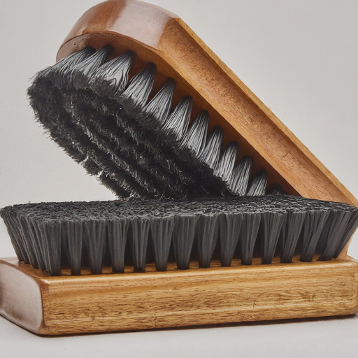 A shoe brush with a comfortable handle