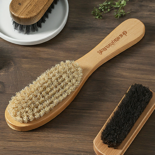 A variety of shoe brushes